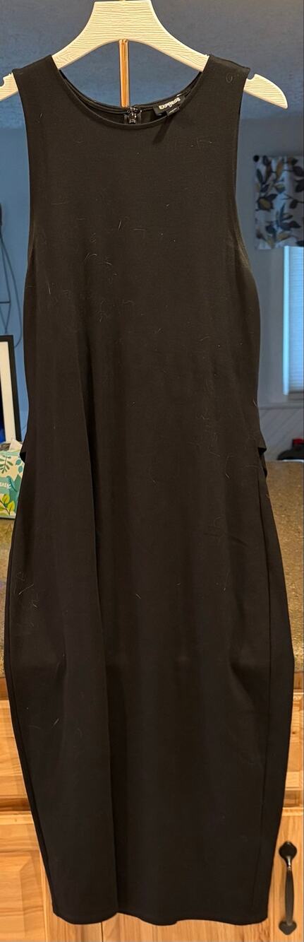 Women's Express Sleeveless Midi Little Black Dress Sz Medium